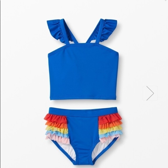 Hanna Andersson NWT Sunblock Tulle Swim Set 18-24 Months (80) Rainbow Ruffle - Picture 2 of 7